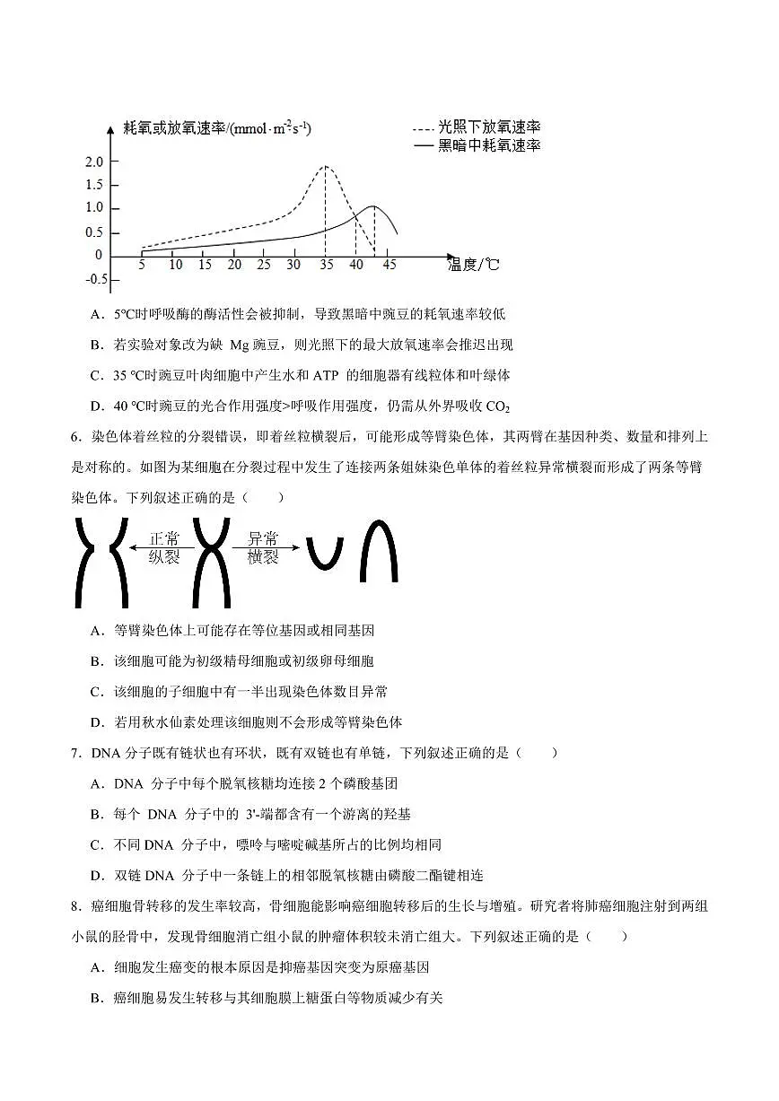 湖南天壹名校联盟2026届高三上学期11月期中生物试卷+答案第2页