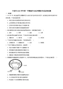浙江省宁波市2026届高三上学期11月一模考试 生物 Word版含答案