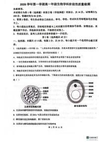 山东省滨州市惠民县2025-2026学年高一上学期期中考试生物试题