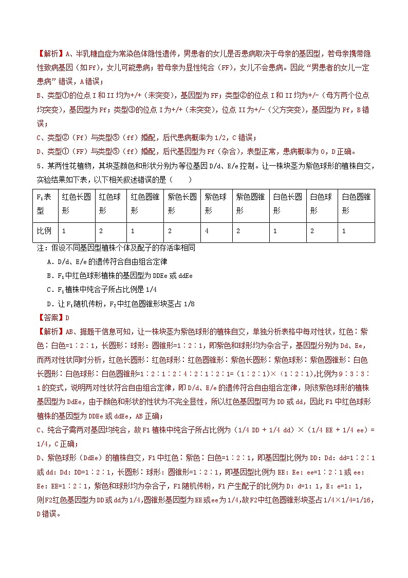 专题5 基因的传递规律 Word版含解析第3页