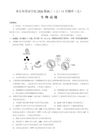 重庆市实验外国语学校2025-2026学年高三上学期11月考试生物试卷
