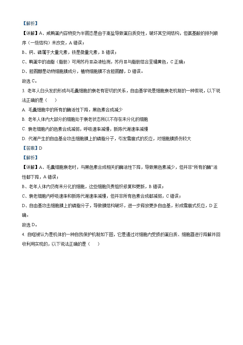 浙江省温州十校2025-2026学年高二上学期11月期中生物试题 Word版含解析第2页