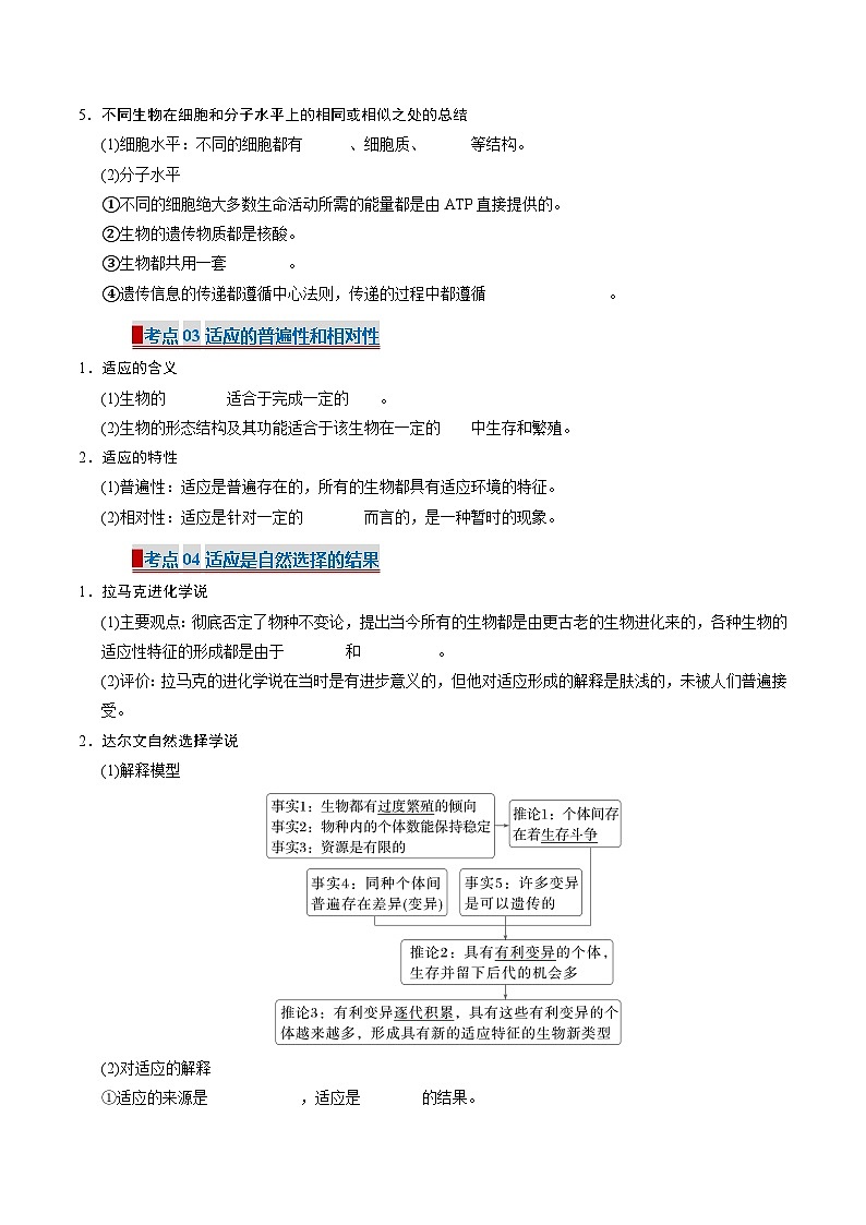 【考点清单】专题05 生物的进化(11大考点)(原卷版) 第3页