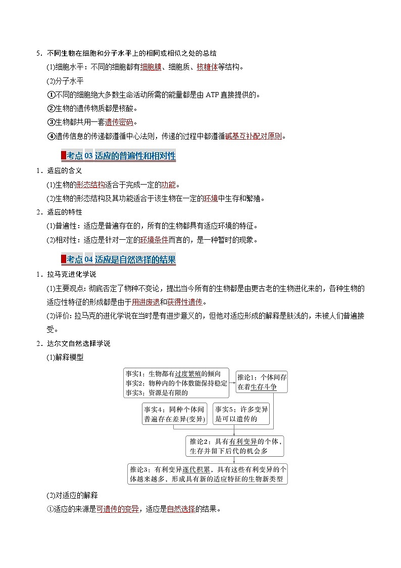 【考点清单】专题05 生物的进化(11大考点)(教师版) 第3页