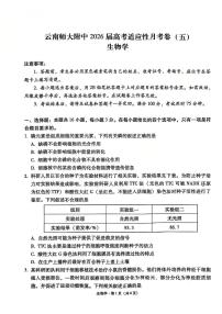 云南师大附中2026届高三上学期适应性12月月考卷(五)生物试题(含答案)