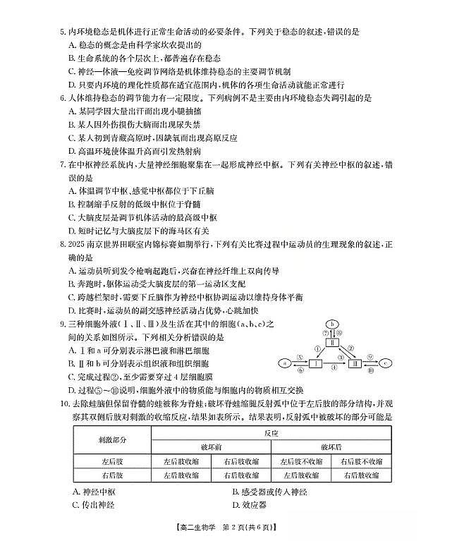 金太阳陕西省2027届高二上学期10月月考(26-55B)生物试卷(含答案)第2页