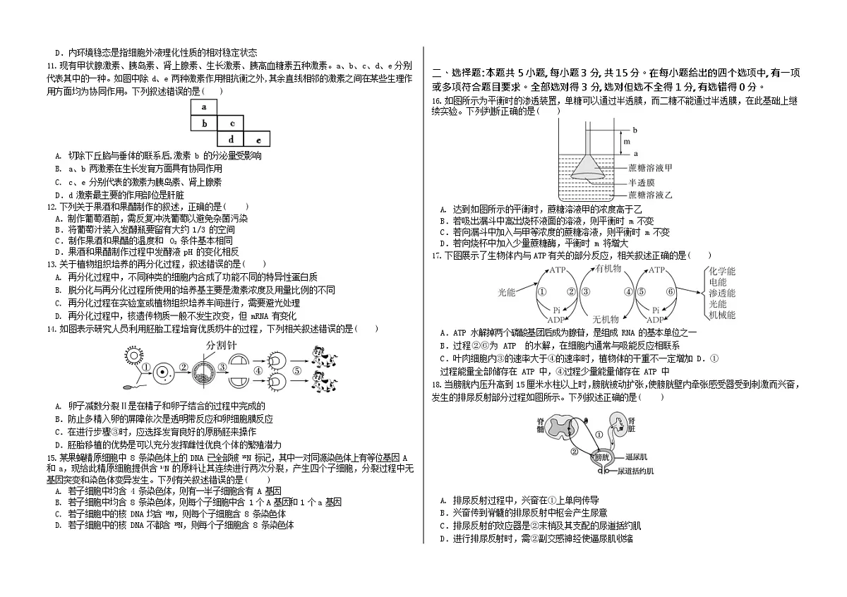 黑龙江省哈尔滨市第六中学2025-2026学年高三上学期12月考试生物试卷第2页