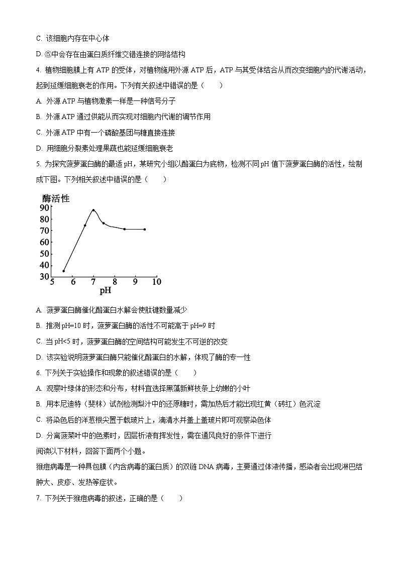 浙江省杭州地区(含周边)重点中学2025-2026学年高二上学期11月期中生物试题 Word版无答案第2页