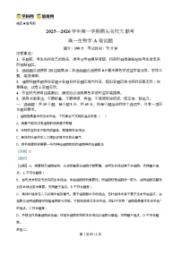 安徽省鼎尖名校大联考2025-2026学年高一上学期11月期中考试生物试题（Word版附解析）（A卷）