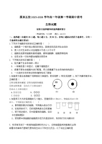 福建省厦泉五校2025-2026学年高一上学期期中联考试题 生物 Word版含答案含答案解析