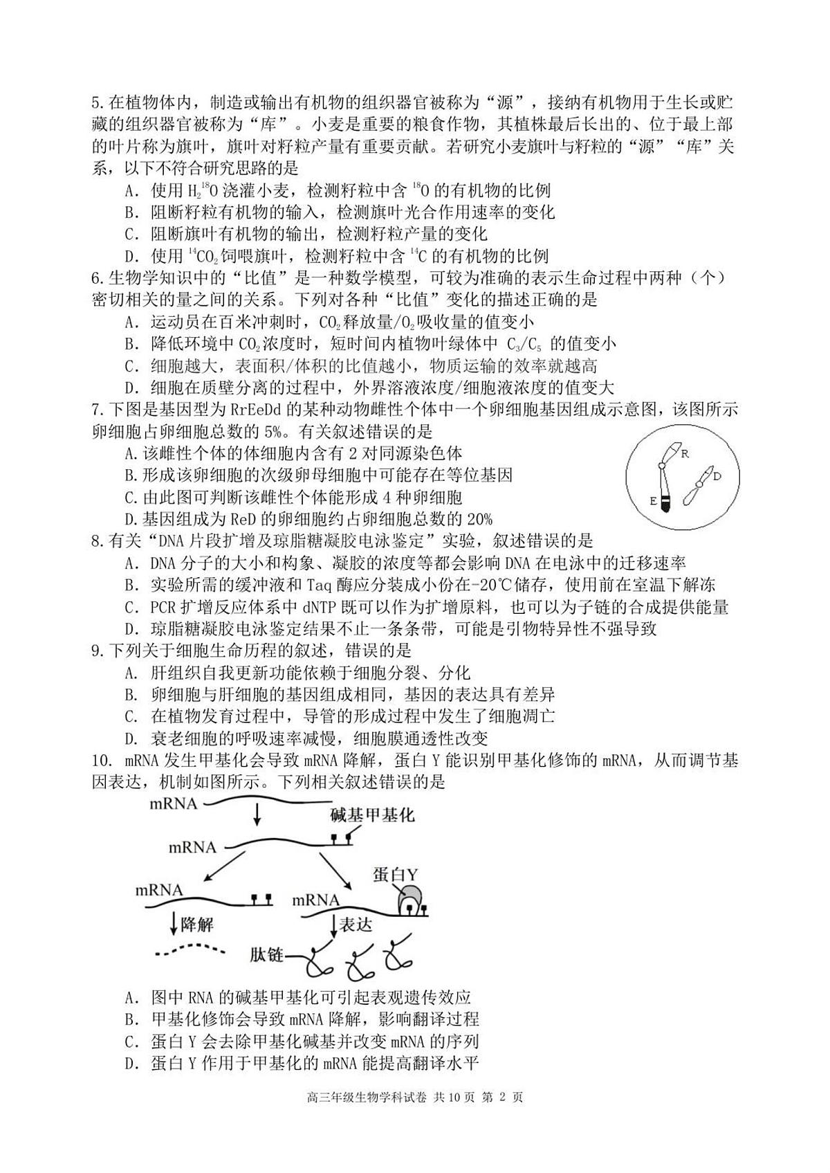 生物-黑龙江省龙东十校联盟2026届高三学年度上学期12月月考试题及答案第2页