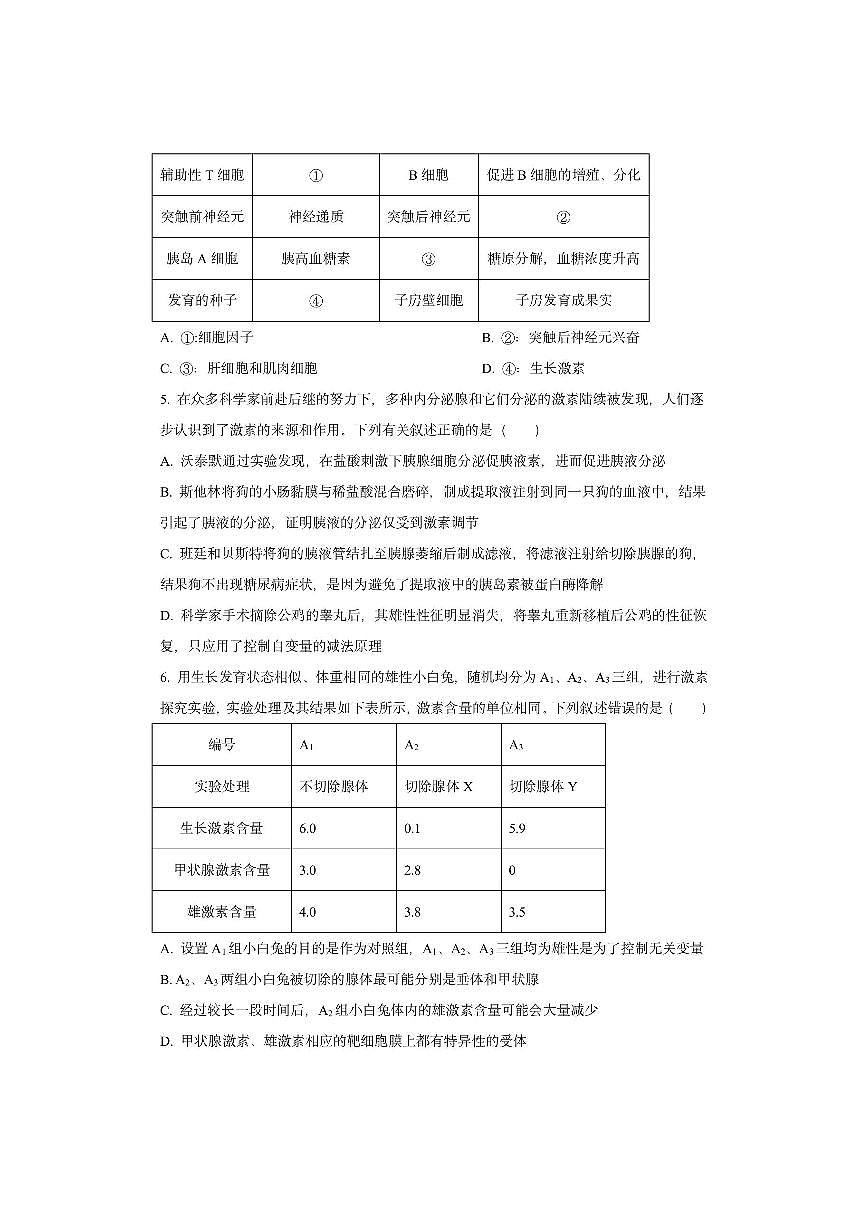 陕西省宝鸡市某校2025-2026学年高二上学期第二次质量检测生物试卷(学生版)第2页