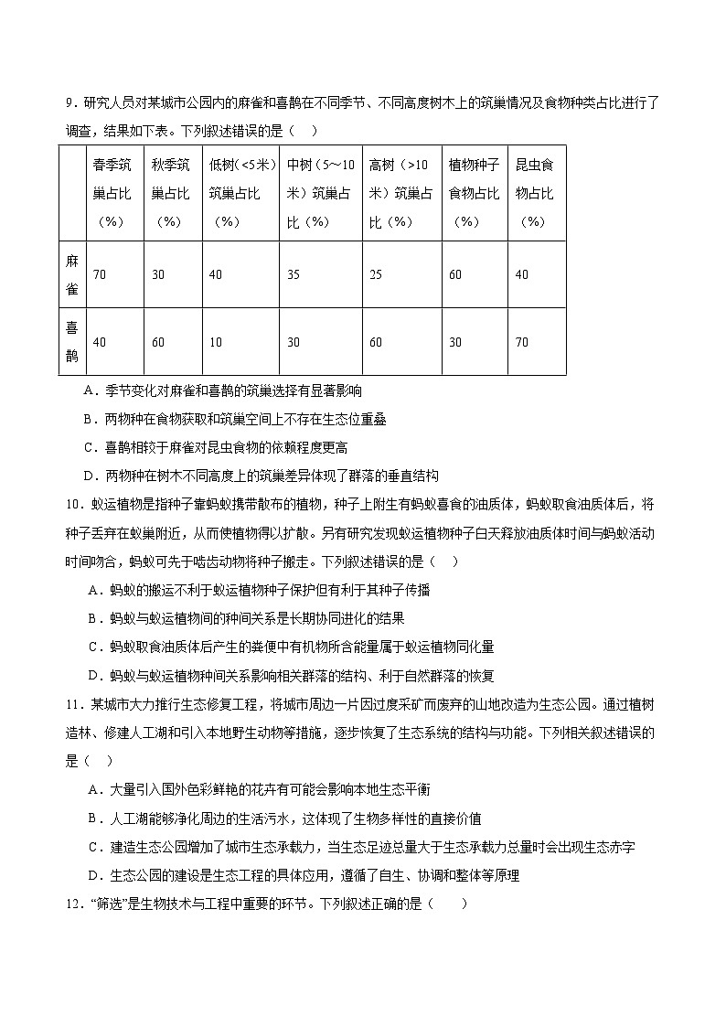 河北省唐山市重点高中2026届高三上学期11月期中考试 生物试卷(含答案)第3页