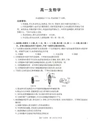 金太阳广东省2025-2026学年高一上学期11月联考生物试卷（含答案）