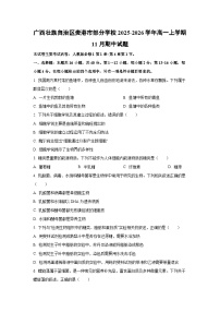 广西壮族自治区贵港市部分学校2025-2026学年高一上学期11月期中生物试卷（学生版）