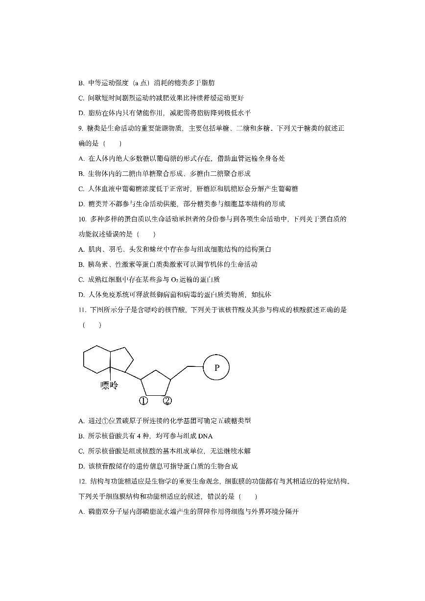 辽宁省部分重点高中协作校2025-2026学年高一上学期期中考试生物试卷(学生版)第3页