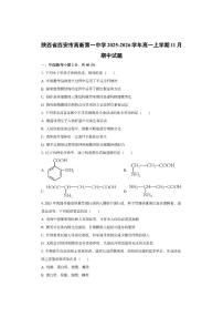 陕西省西安市高新第一中学2025-2026学年高一上学期11月期中生物试卷（学生版）