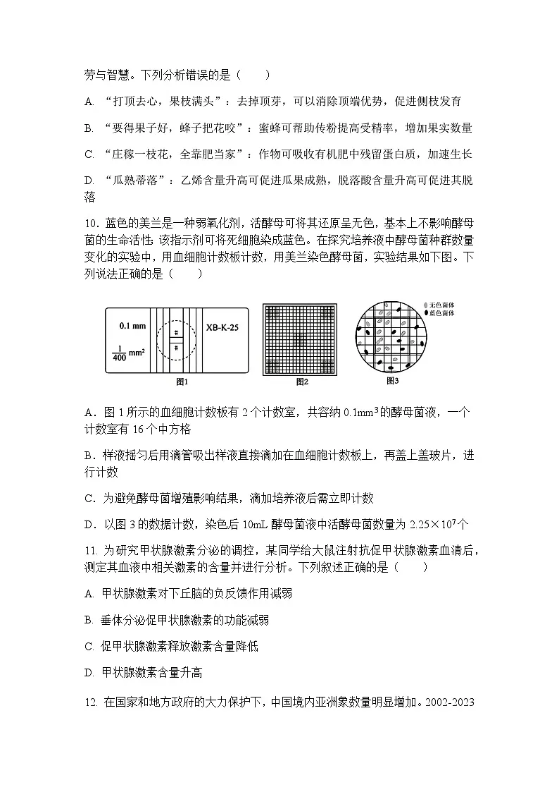 四川省眉山市彭山区第一中学2025-2026学年高二上学期12月月考生物试卷(含答案)第3页