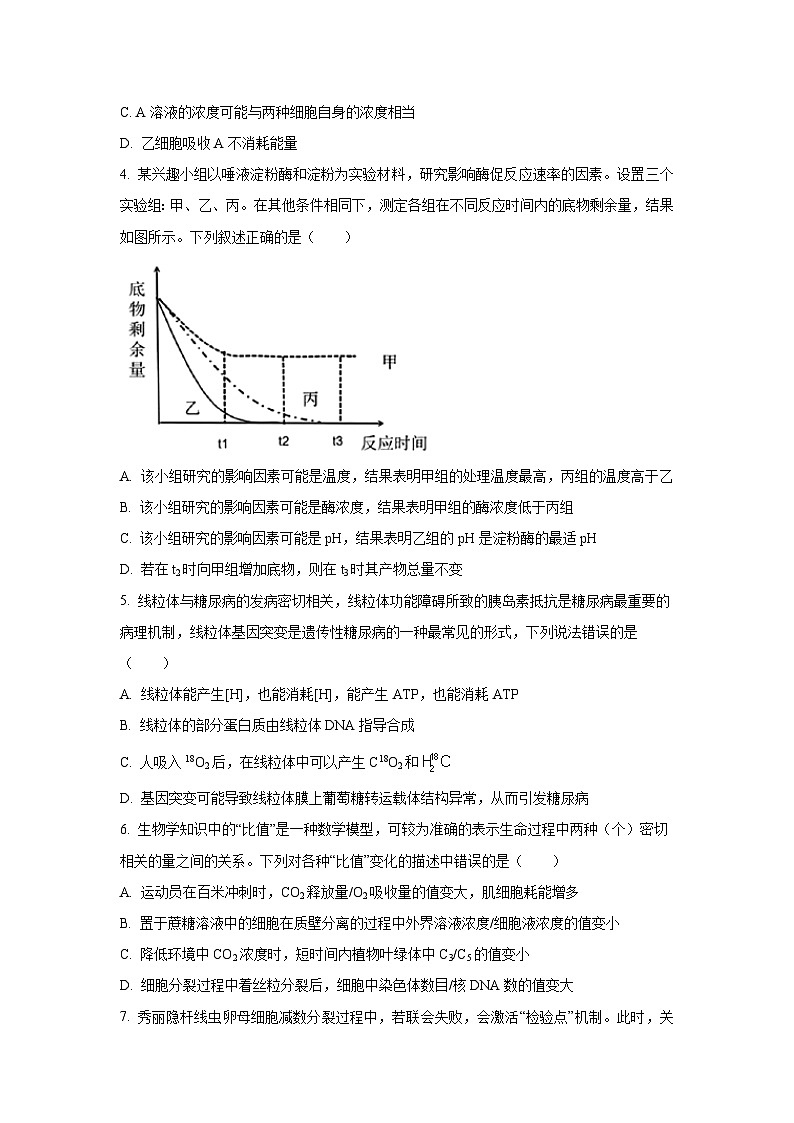 河南省新乡市2025—2026学年高三上学期质量监测生物试卷(学生版)第2页