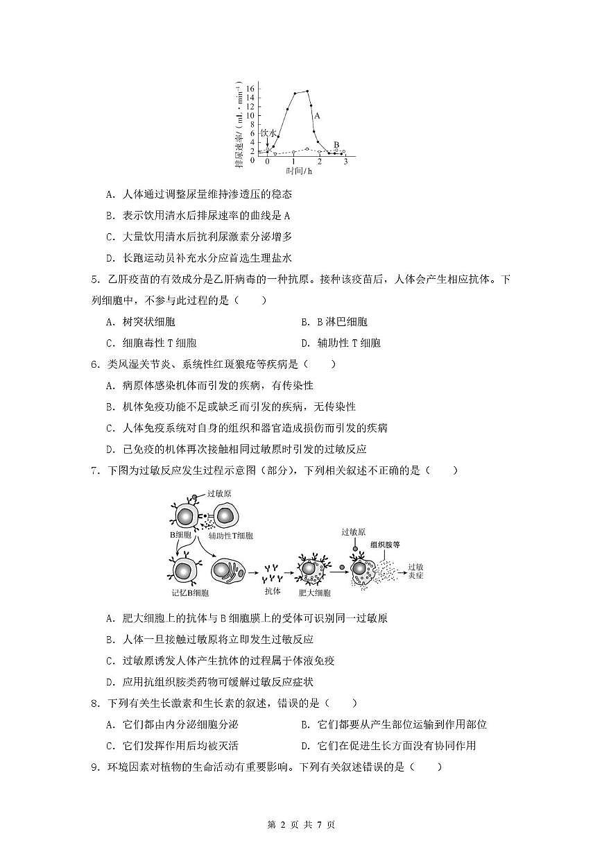 云南省文山壮族苗族自治州富宁县新纪元云贵发展中心2025-2026学年高二上学期12月月考生物试题第2页