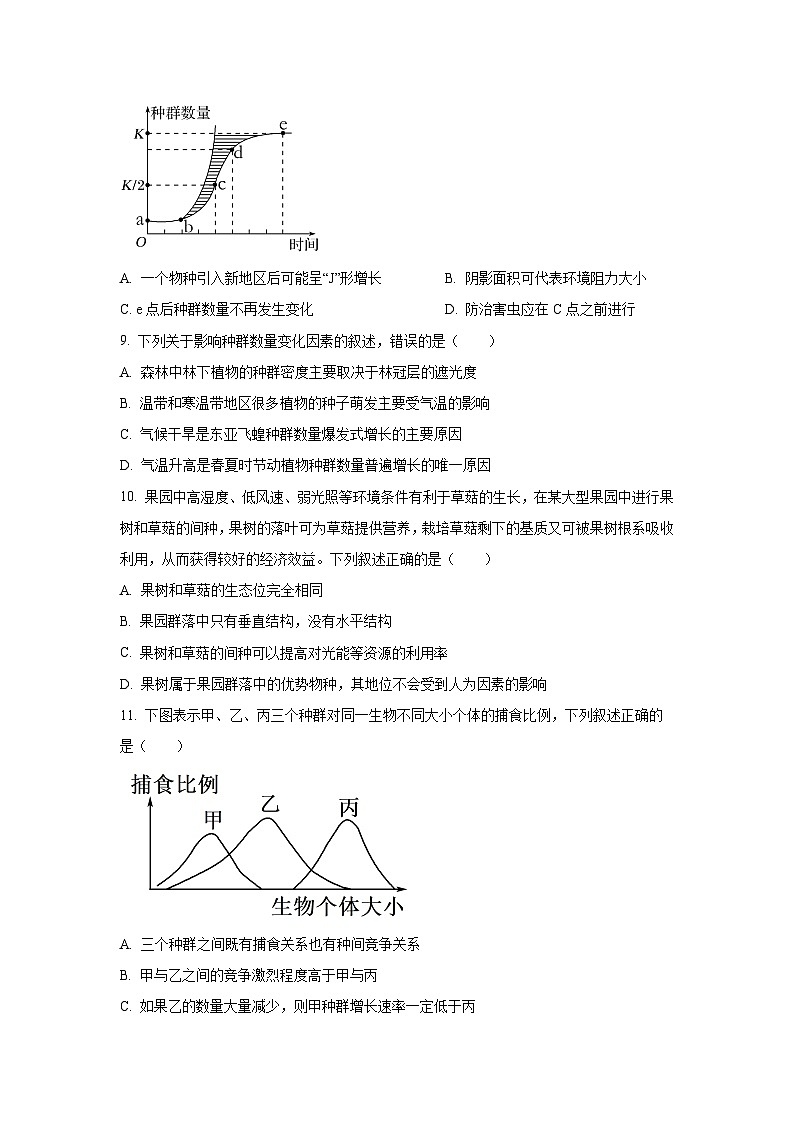 广西壮族自治区河池市2022-2023学年高二上学期期末生物试卷(学生版)第3页