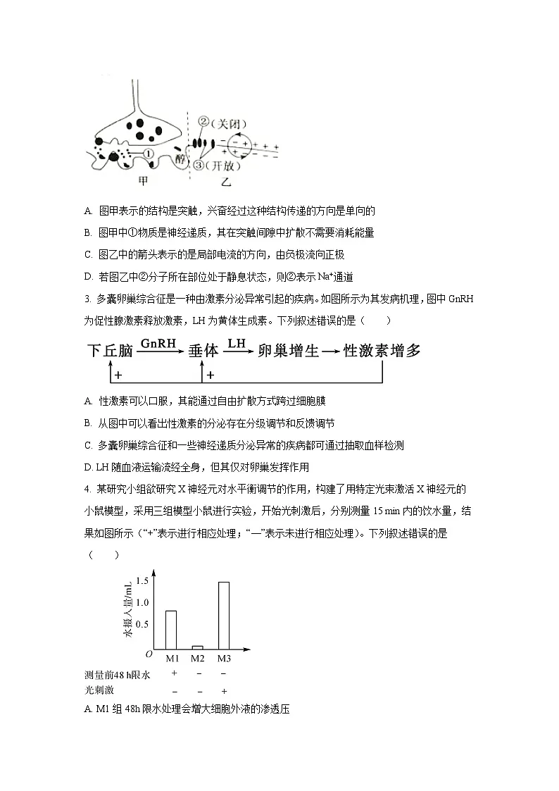 广西壮族自治区北海市2023-2024学年高二上1月期末生物试卷(学生版)第2页