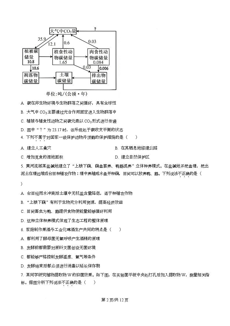 北京市东城区2024—2025学年高二下学期期末考试生物试题 Word版无答案第2页