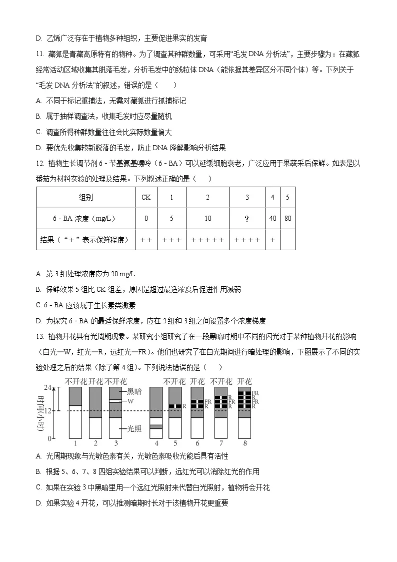 精品解析:陕西省商洛市镇安县陕西省镇安中学2025-2026学年高二上学期12月月考生物试题(原卷版)第3页