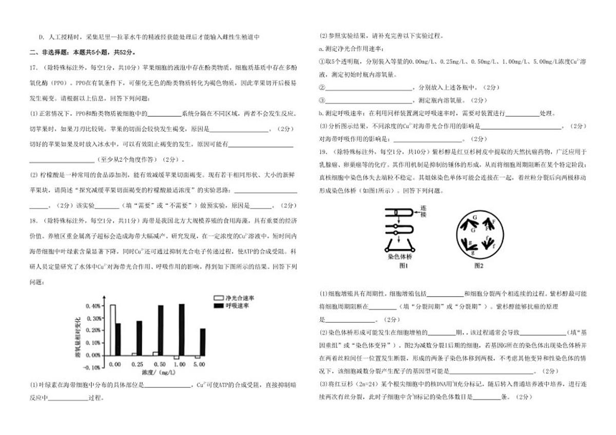 宁夏青铜峡市第一中学2025--2026学年高三上学期12月月考生物试卷(有答案)第3页