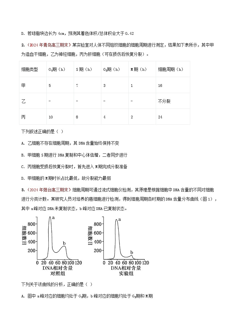 专题06 细胞的生命历程(包括减数分裂)(期末备考试题)(原卷版)第2页