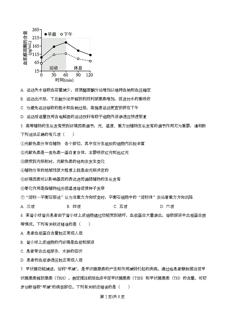 四川省内江市第一中学2025-2026学年高二上学期12月月考生物试题(原卷版)第2页