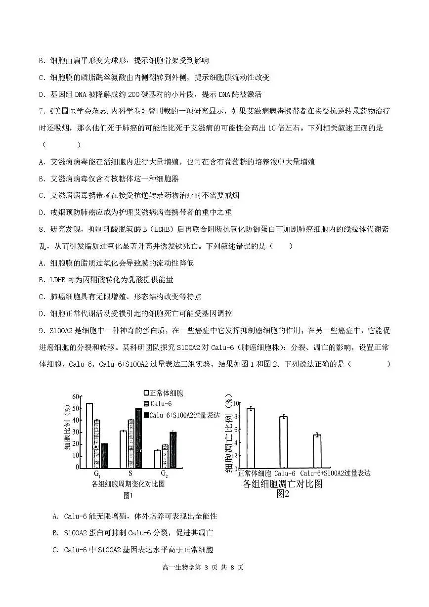 陕西省渭南市华阴市华州区华阴市校级联考2025-2026学年高一上学期1月期末生物试题第3页