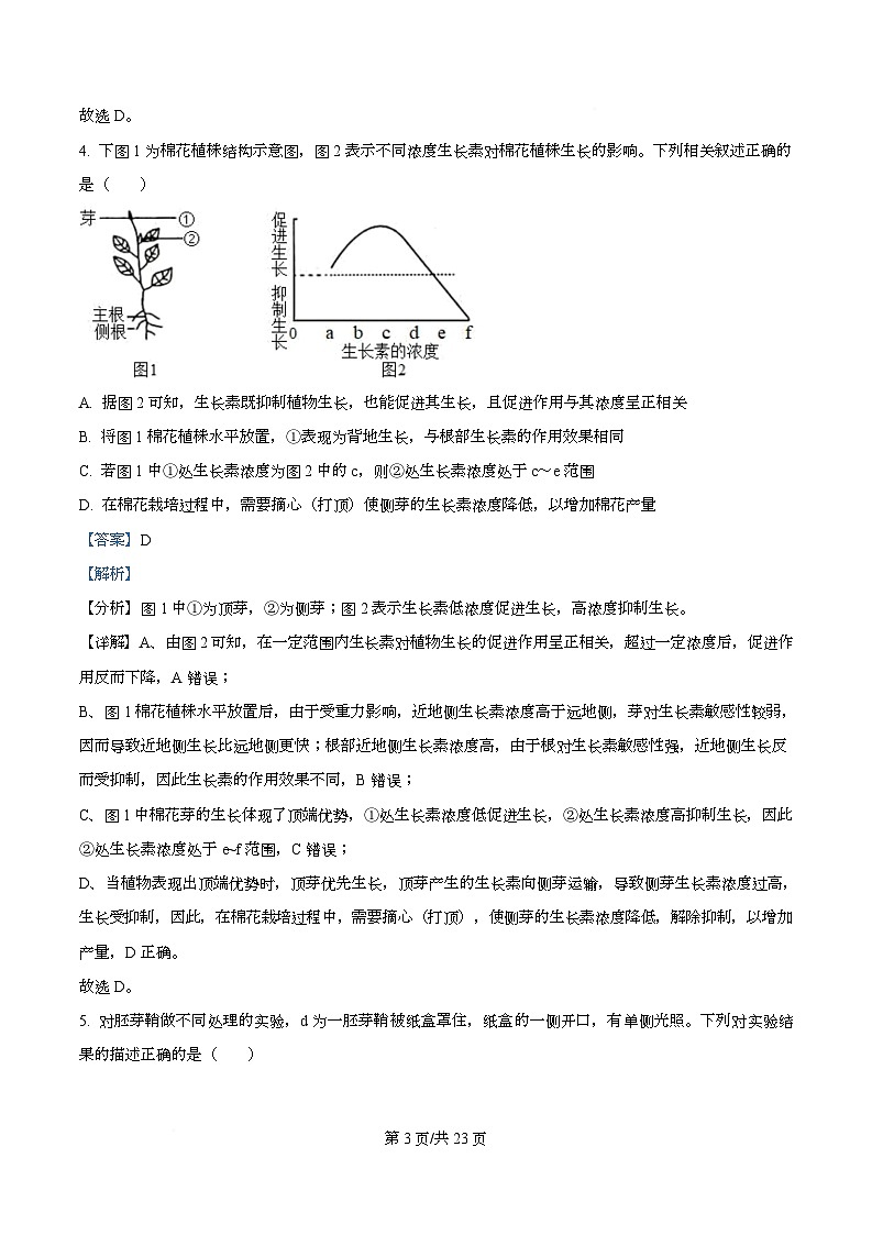 安徽省芜湖一中2025-2026学年高二上学期12月教学质量诊断测试生物试卷 Word版含解析第3页
