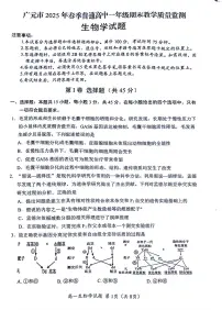 四川省广元市2024-2025学年高一下学期7月期末生物试题（无答案）