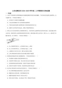 2024-2025学年山东省潍坊市高二上学期期末考试生物试卷（有答案）