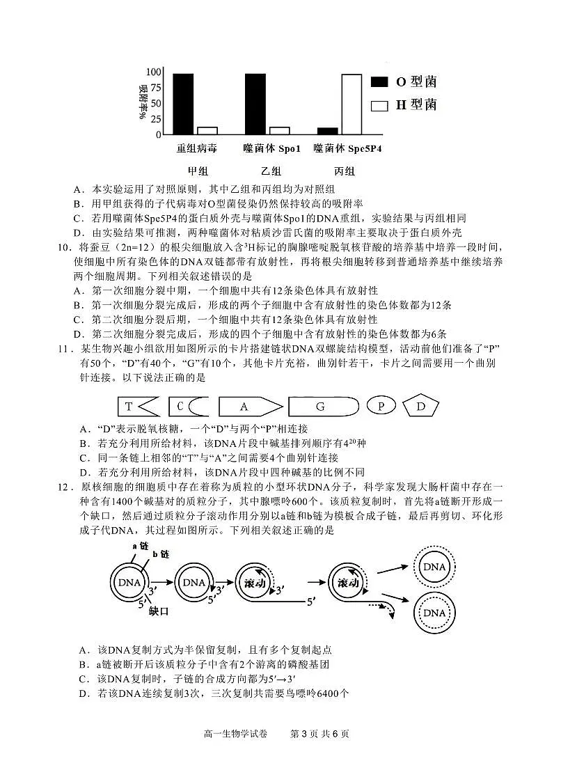 安徽省“江南十校”2024-2025学年高一下学期5月份阶段联考生物试卷(无答案)第3页