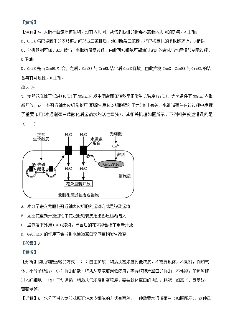重庆市北碚区2026届高三生物上学期12月月考试题含解析第2页