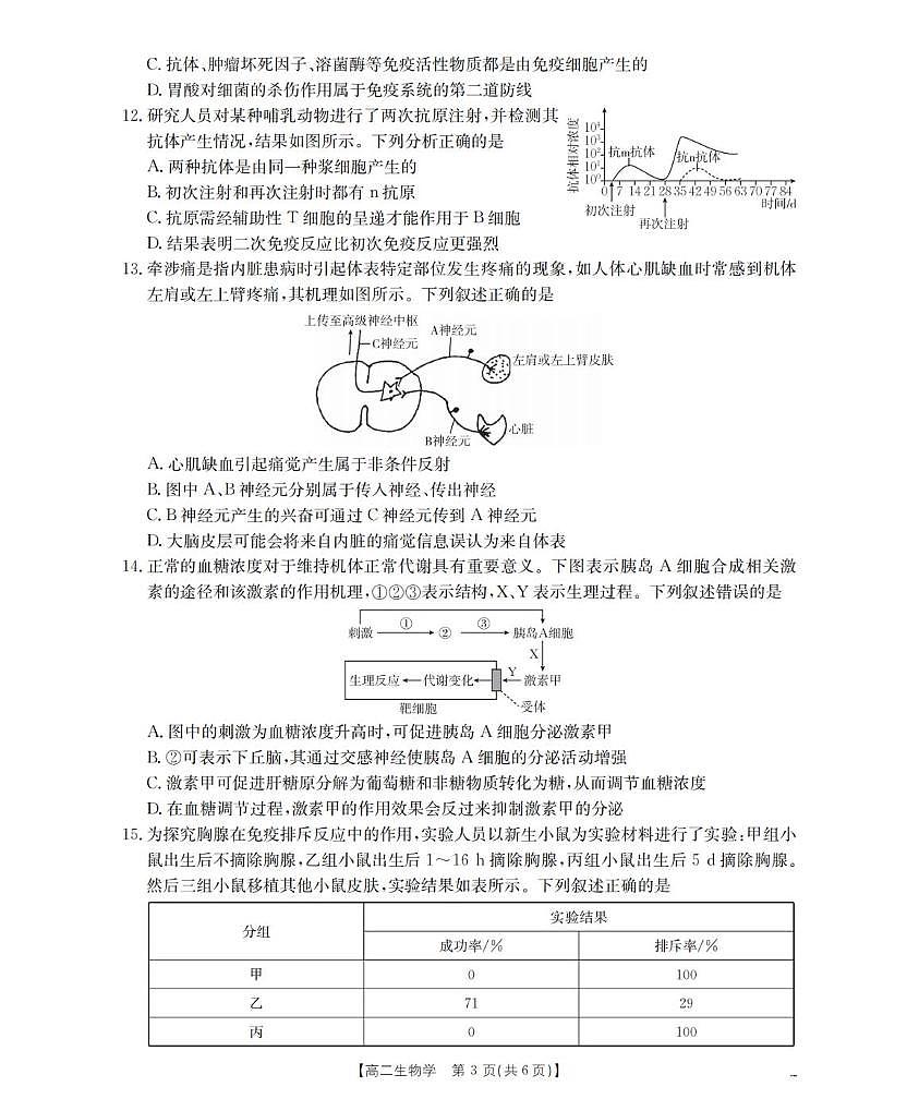 山西省三晋联盟2025-2026学年高二上学期11月期中考试生物试题(PDF版附答案)第3页
