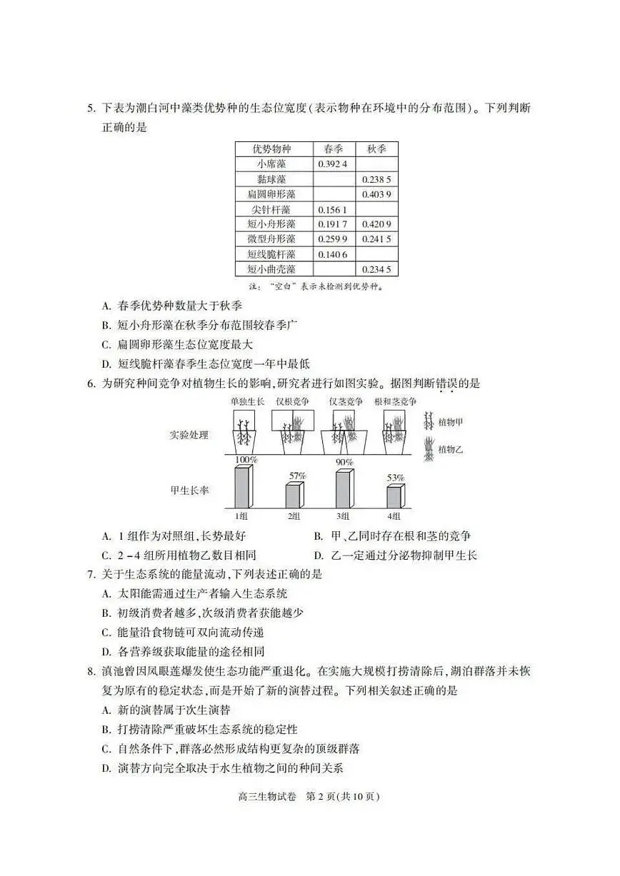 2025-2026学年北京市朝阳区高三上学期1月期末生物试题_(含答案_)第2页