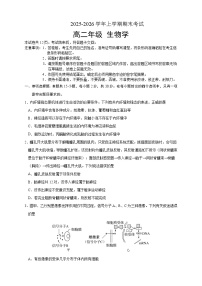 吉林省长春外国语学校2025-2026学年高二上学期期末考试 生物试题（含答案）
