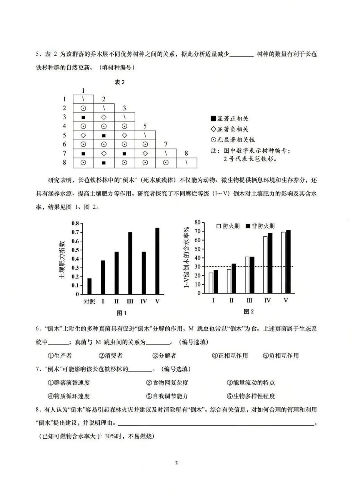 上海市崇明区2025-2026学年高三上学期一模考试生物试题(高考模拟)第2页