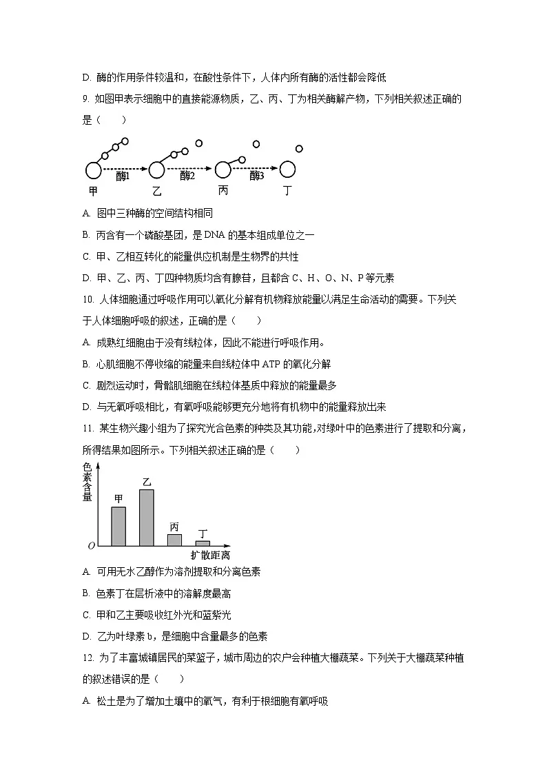 【生物】黑龙江省齐齐哈尔市2025-2026学年高一上学期1月期末试题(学生版)第3页