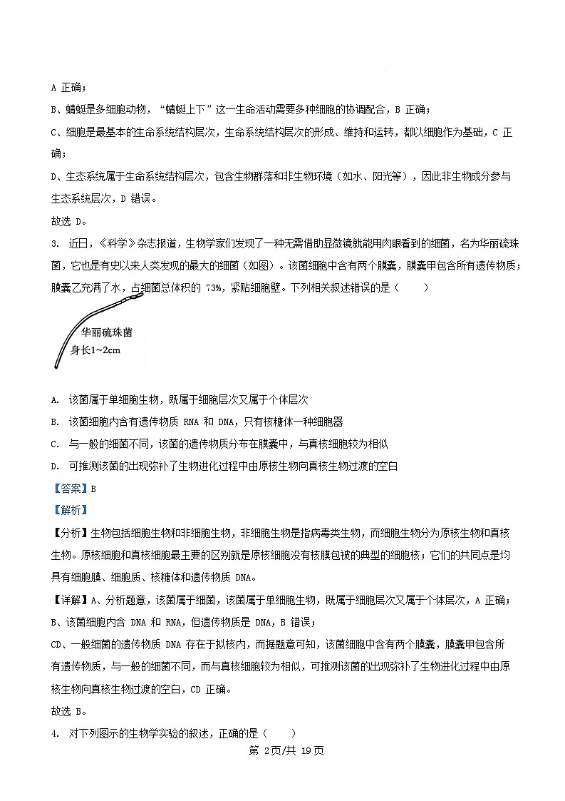 广东省茂名市2025_2026学年高一生物上学期10月期中试题含解析第2页