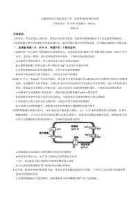 2026届安徽省淮北市高三上第一次质量检测生物学试卷（含答案）