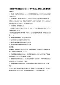 【生物】安徽省华师联盟2025-20206学年高三上学期1月质量检测（学生版+解析版）