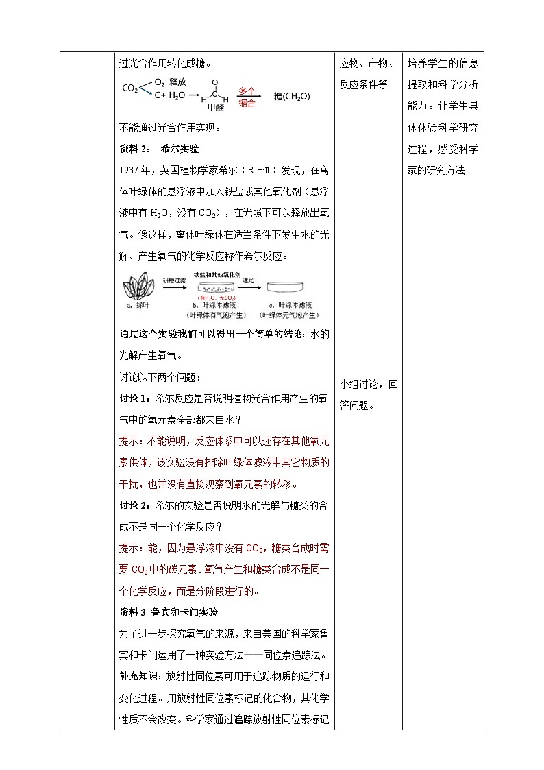 5.4 光合作用与能量转化(第2课时 光合作用的原理)-教学设计--2025-2026学年高一上学期《生物》(人教版)必修1第3页