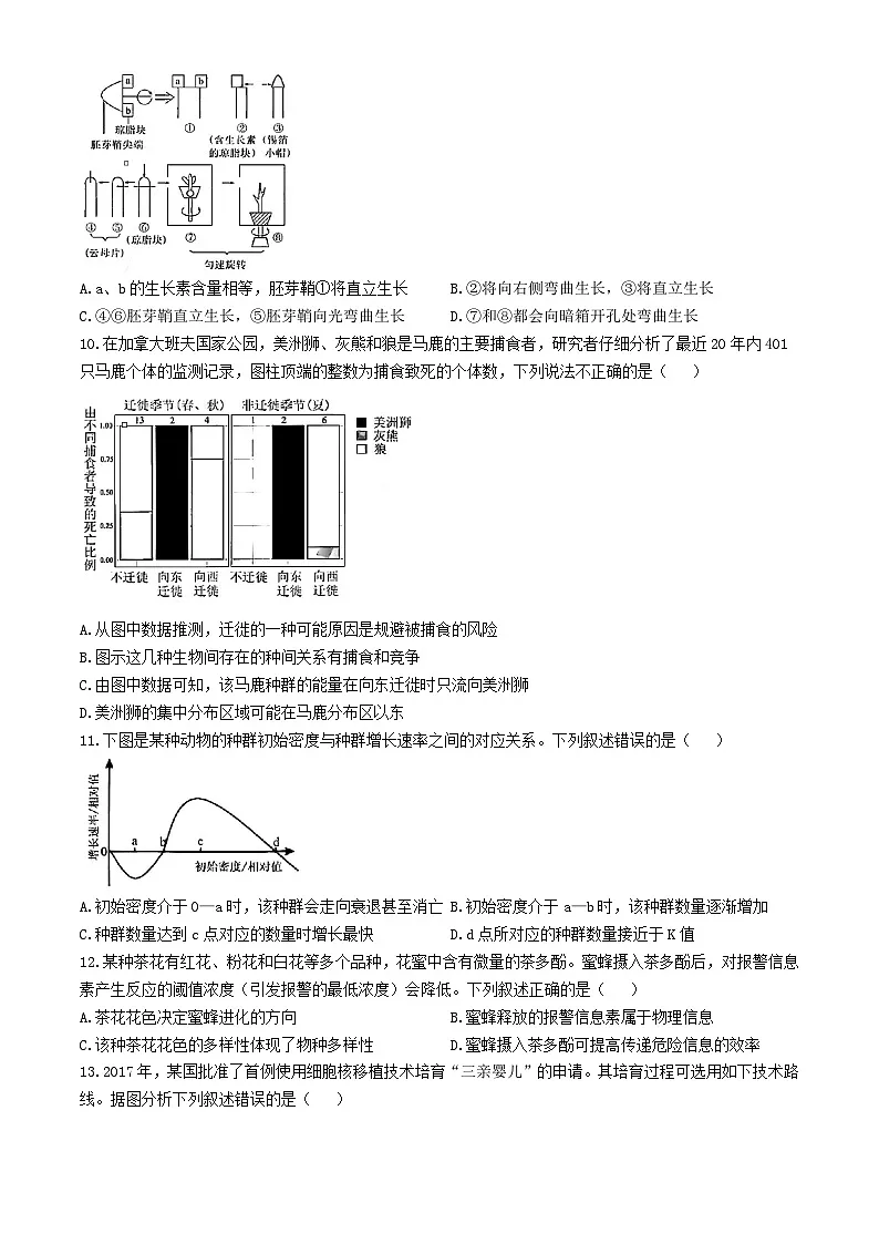 天津市2024_205学年高三生物上学期第二次月考试题第3页