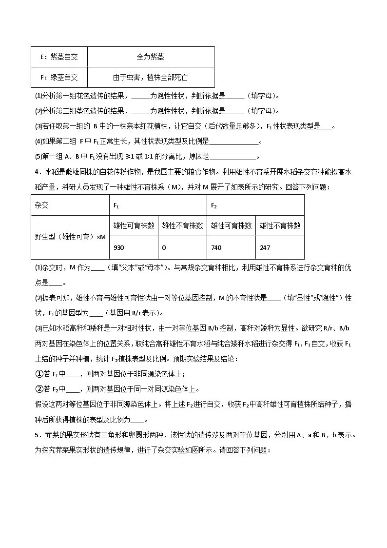 专题10 非选择题必刷20题(2019人教版)(原卷版)第3页