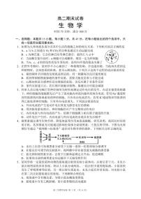 四川省蓉城名校联盟2025-2026学年高二上学期期末考试生物试卷（PDF版附答案）
