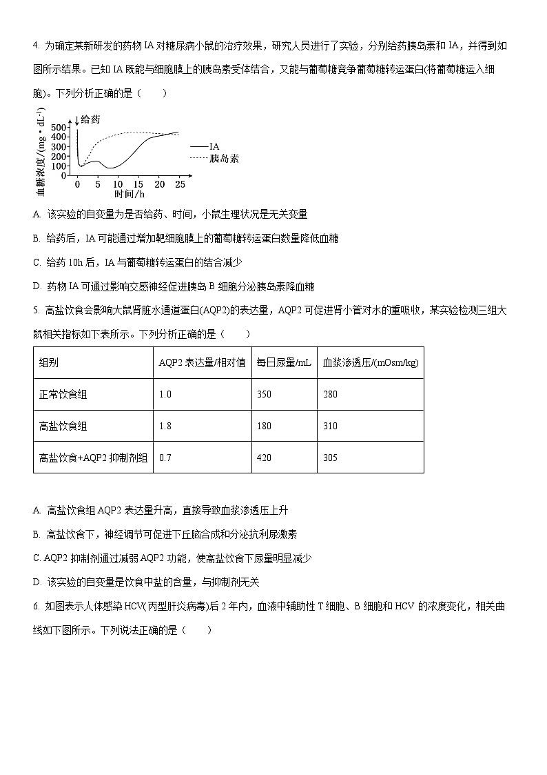 2025-2026学年河北省雄安新区高二上学期2月质量检测生物试卷(学生版)第2页